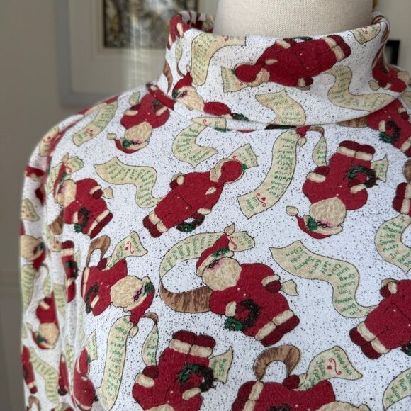 Vintage Cornerstone Santa Christmas List Turtleneck XL - Picture 1 of 6